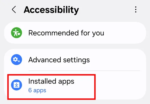 Enabling Accessibility permission for Batch Grab on Samsung Android, step 1